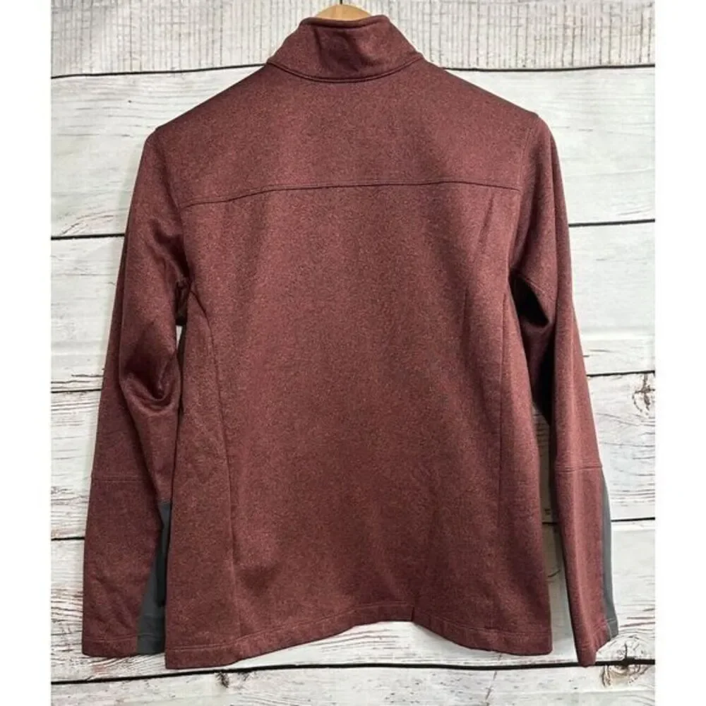 North‎ Face 1/4 Zip Pullover Long Sleeve Red Black Men's Medium Zipper Pocket